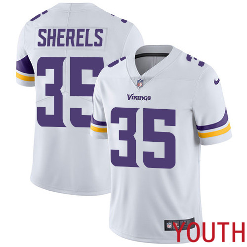 Minnesota Vikings #35 Limited Marcus Sherels White Nike NFL Road Youth Jersey Vapor Untouchable->youth nfl jersey->Youth Jersey